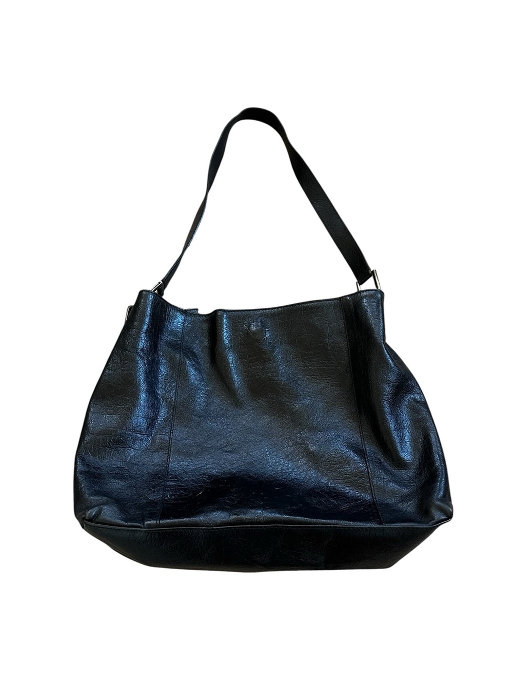 Vintage Saks Fifth Avenue Leather Hobo Shoulder Bag Minimalist 90s Quiet Luxury